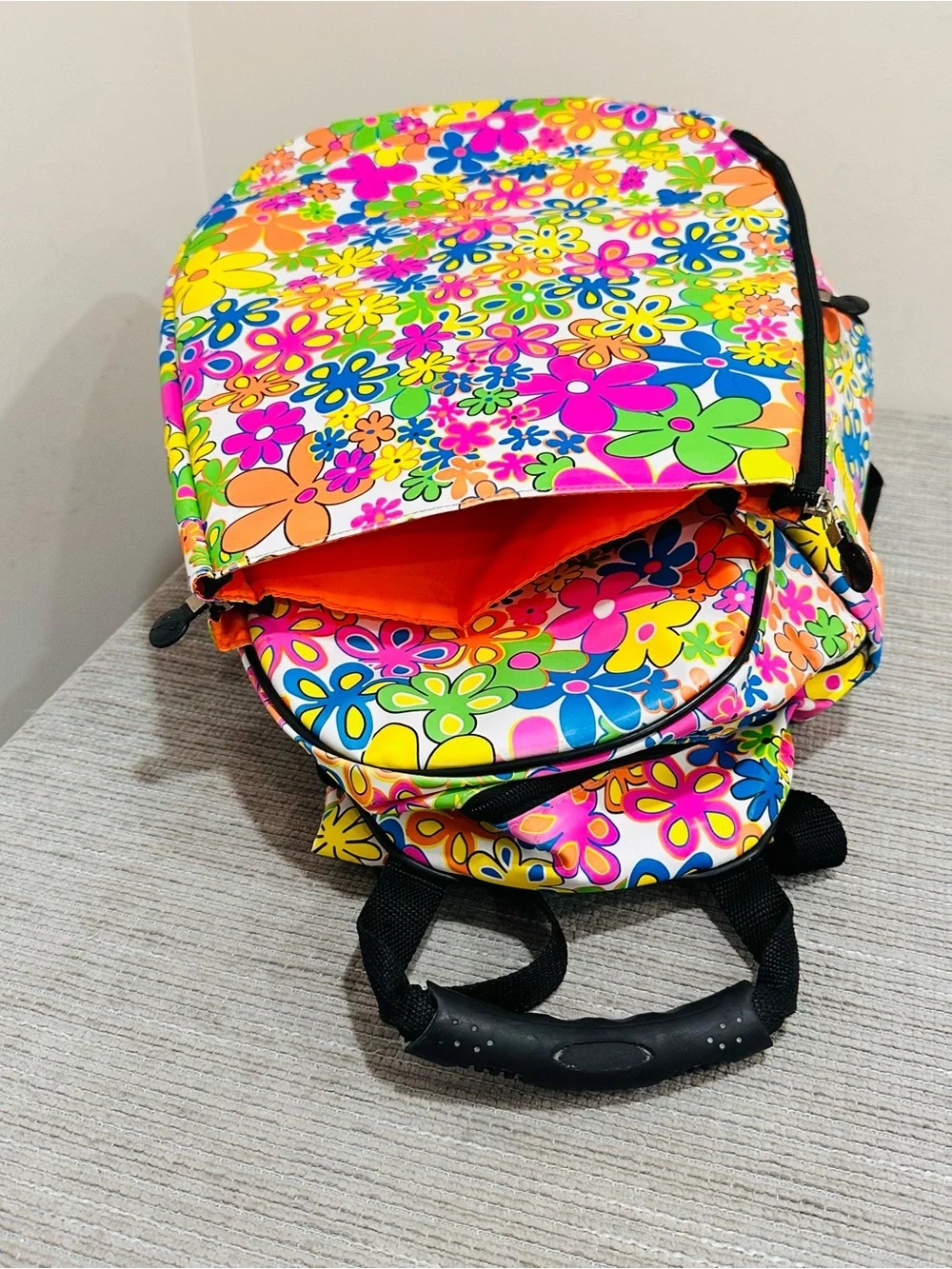 Jetpac Life Is Tennis Backpack Sling Bag 70s Neon Flower Power Lynne Tauchen